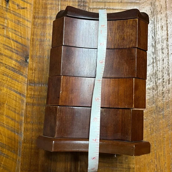 The Bombay Company Vintage Stacked Swivel Drawer Wooden Jewelry/Trinket Box - Picture 9 of 13